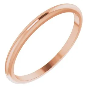 14K Rose 1.5 mm Half Round Band Size 6