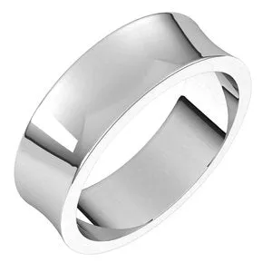 14K White 6 mm Concave Light Band Size 10