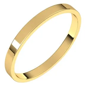 14K Yellow 2 mm Flat Ultra-Light Band Size 5.5