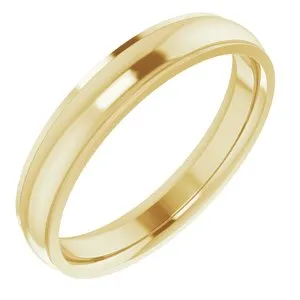 14K Yellow 4 mm Comfort Fit Edge Band Size 10
