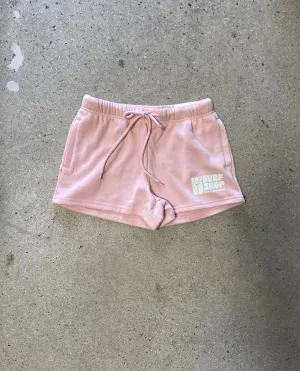 15th St WOMEN Groovy Drip Side Pocket Fleece Shorts Pink