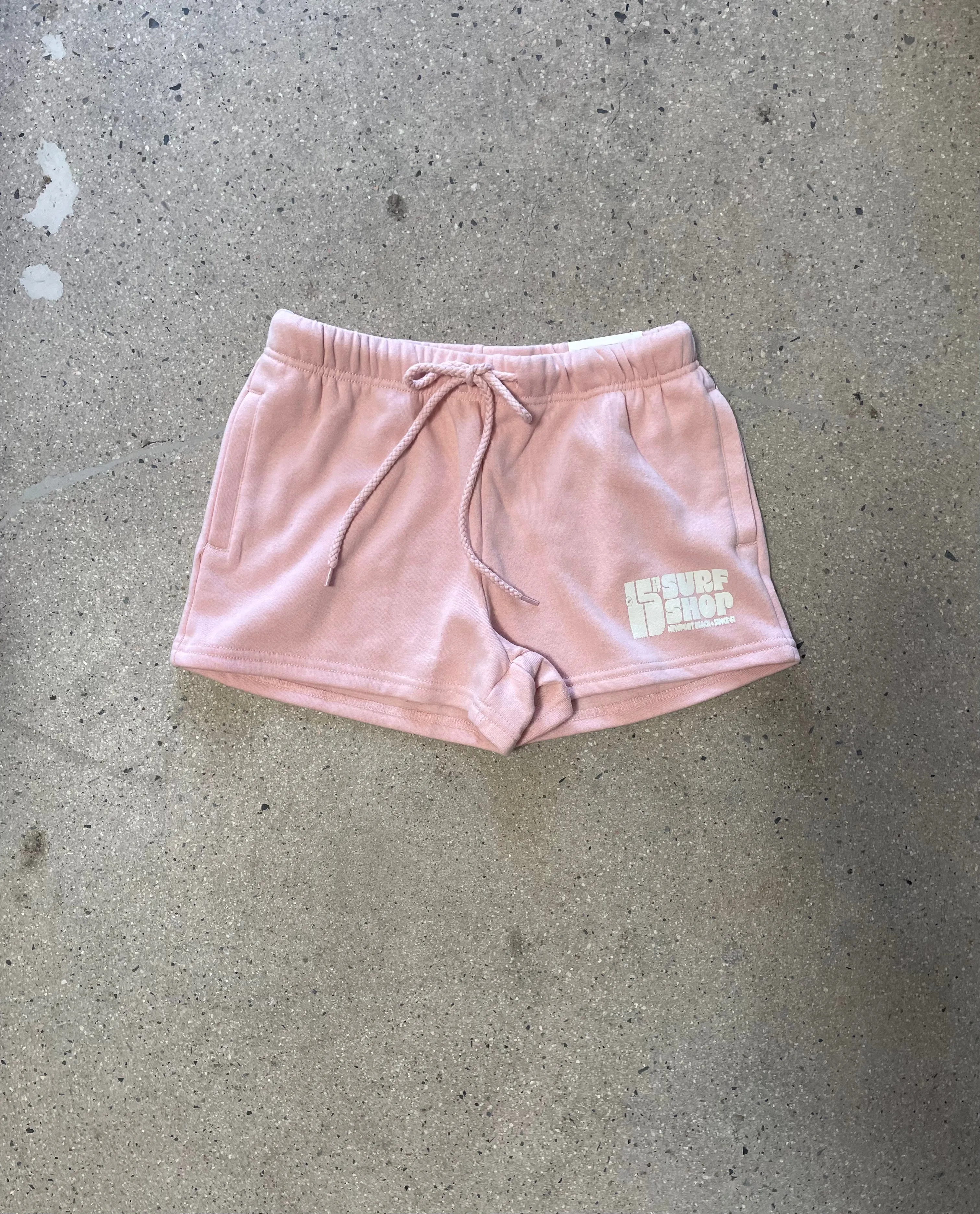 15th St WOMEN Groovy Drip Side Pocket Fleece Shorts Pink