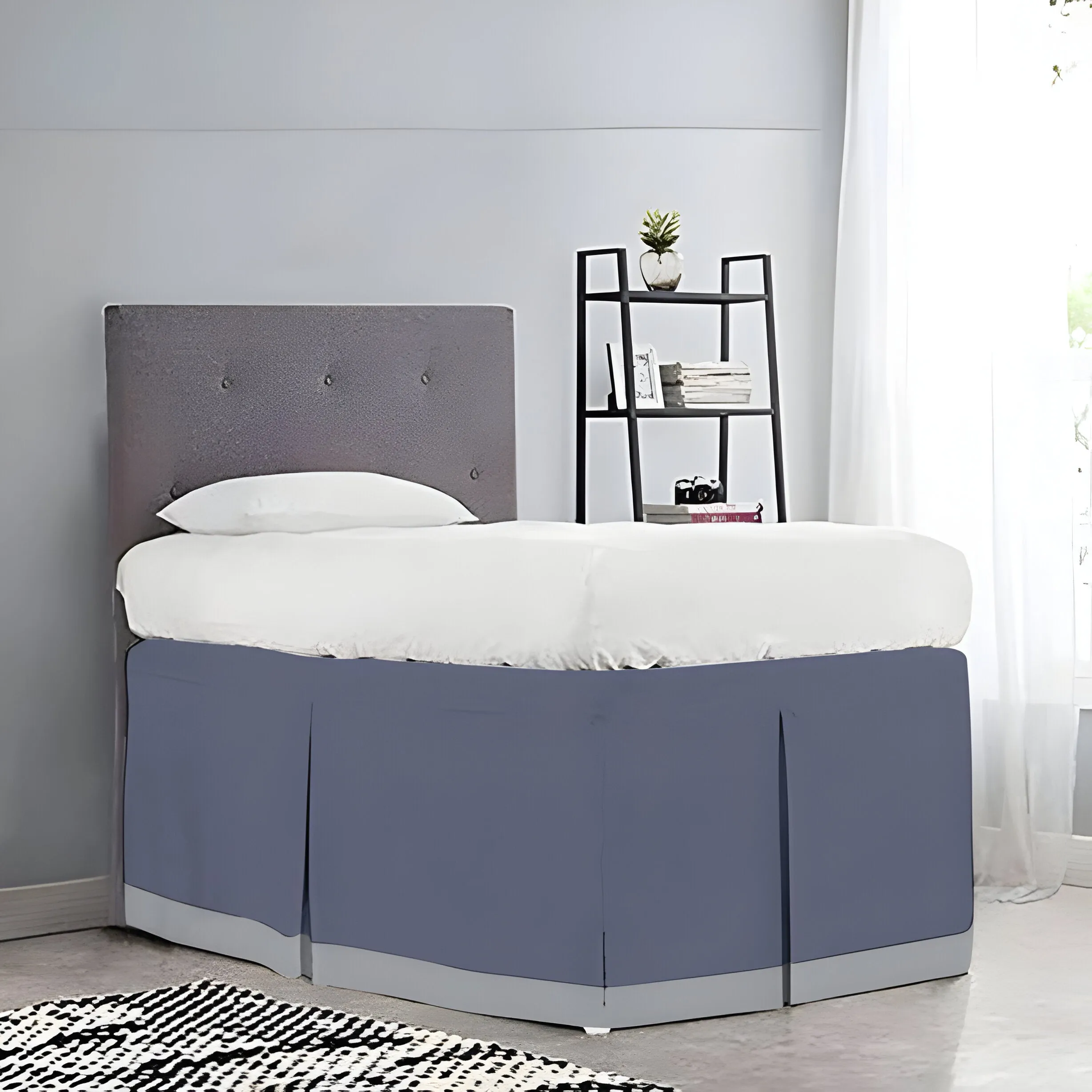 400TC Cotton Border Frame Tailored Dorm Bed Skirt