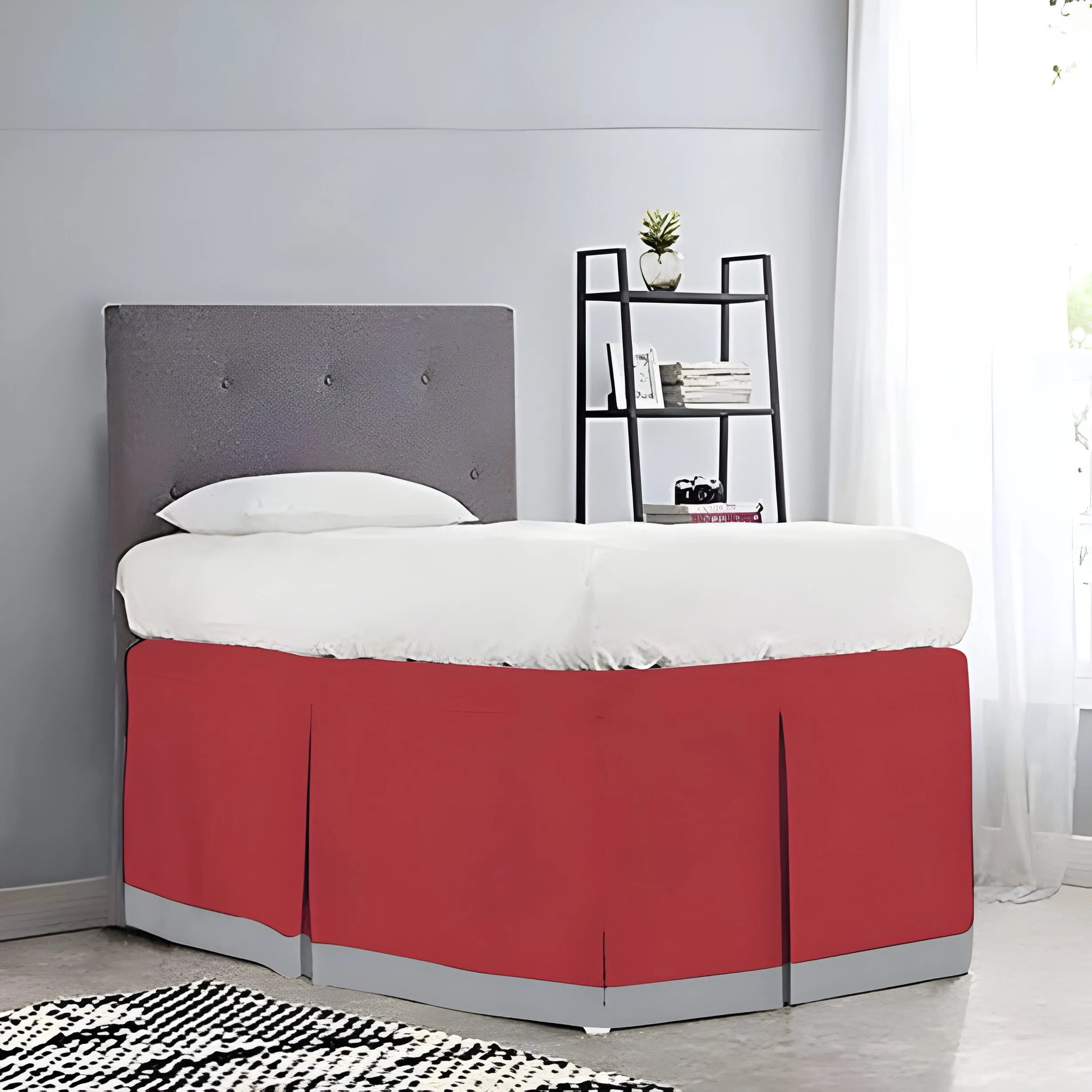 400TC Cotton Border Frame Tailored Dorm Bed Skirt