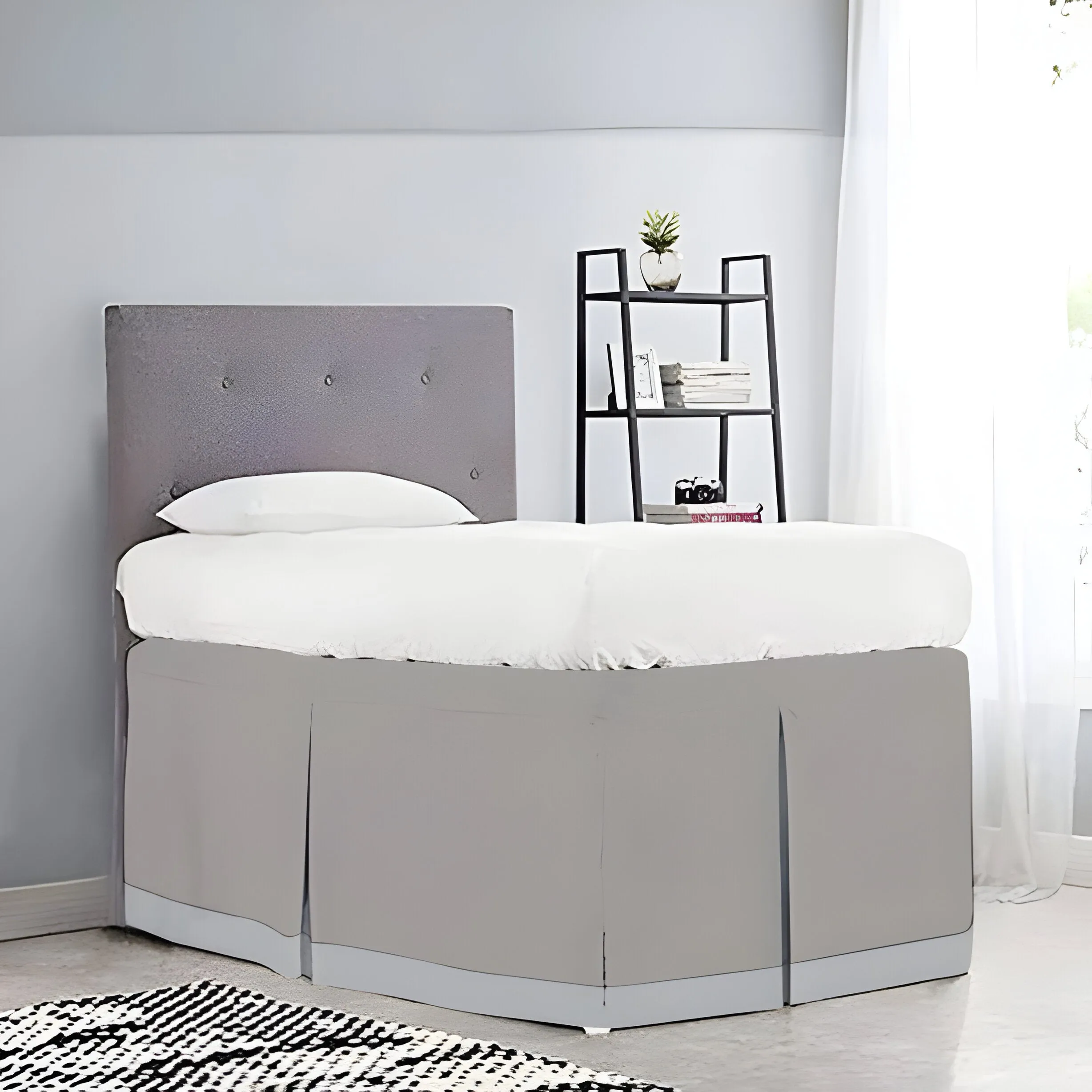 400TC Cotton Border Frame Tailored Dorm Bed Skirt