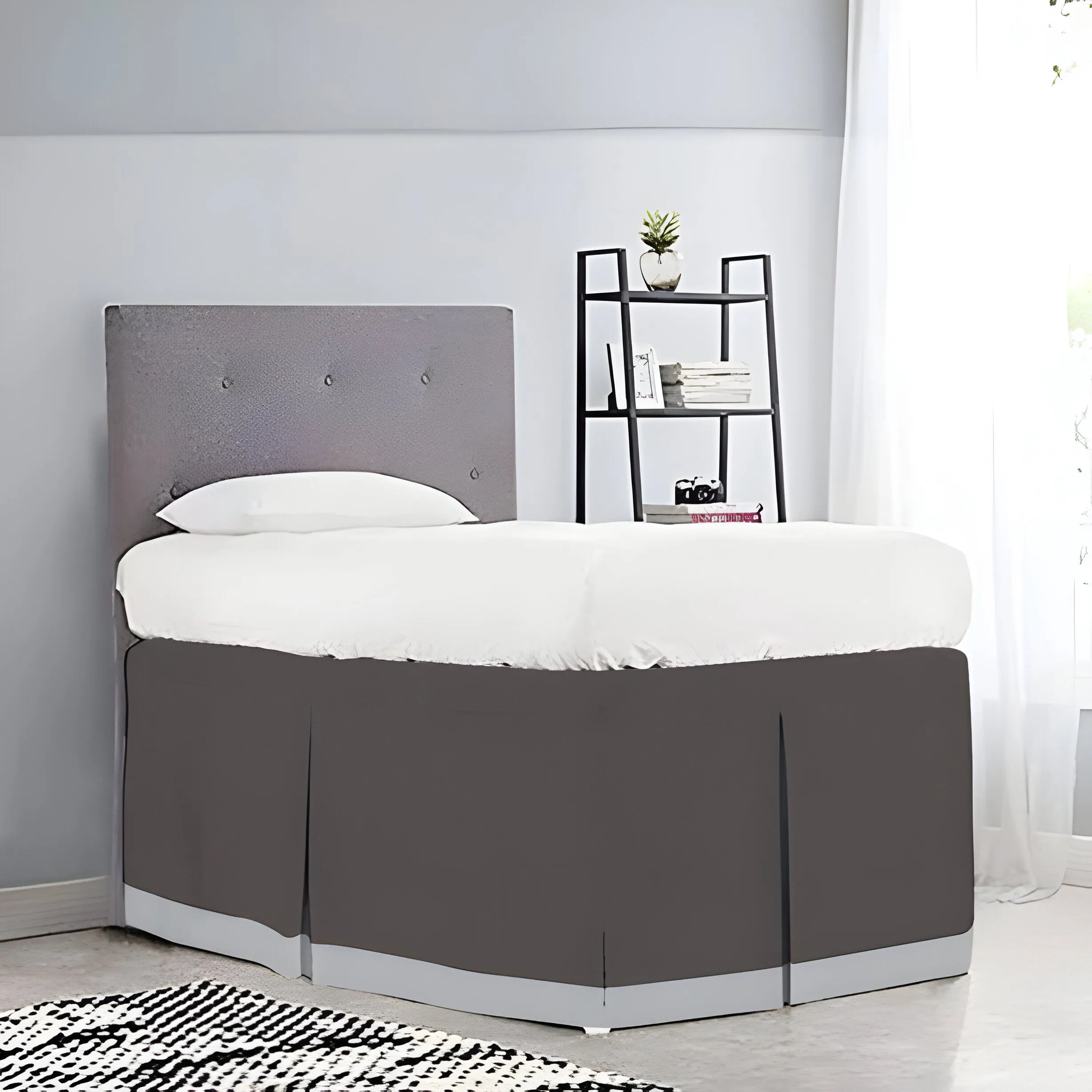 400TC Cotton Border Frame Tailored Dorm Bed Skirt