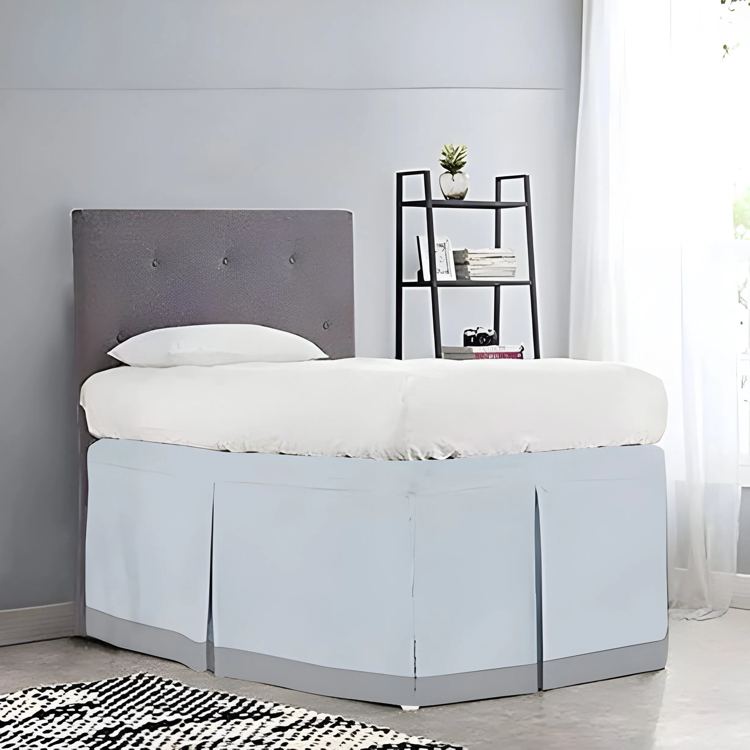 400TC Cotton Border Frame Tailored Dorm Bed Skirt