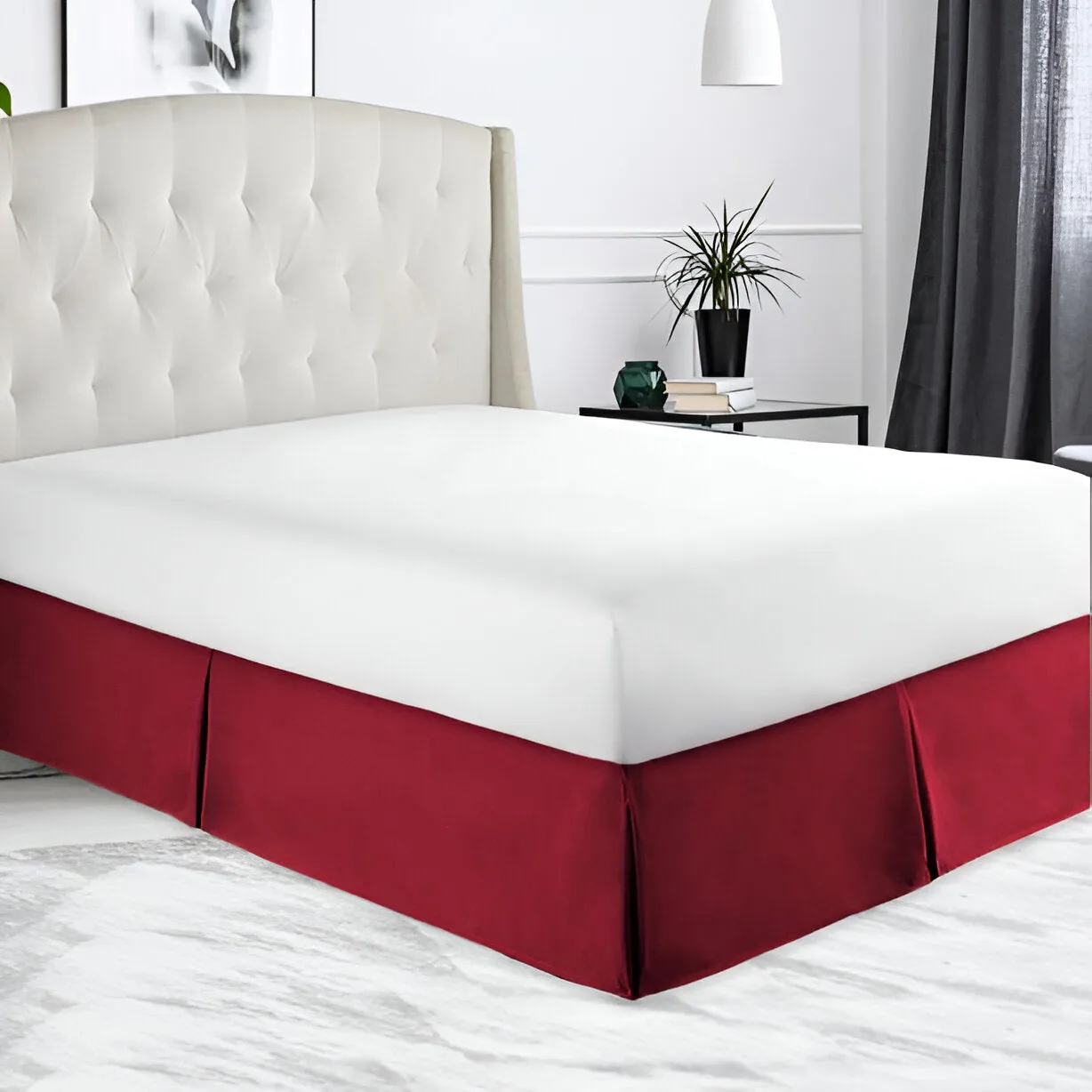 400TC Sateen Solid Cotton Tailored Bed Skirt
