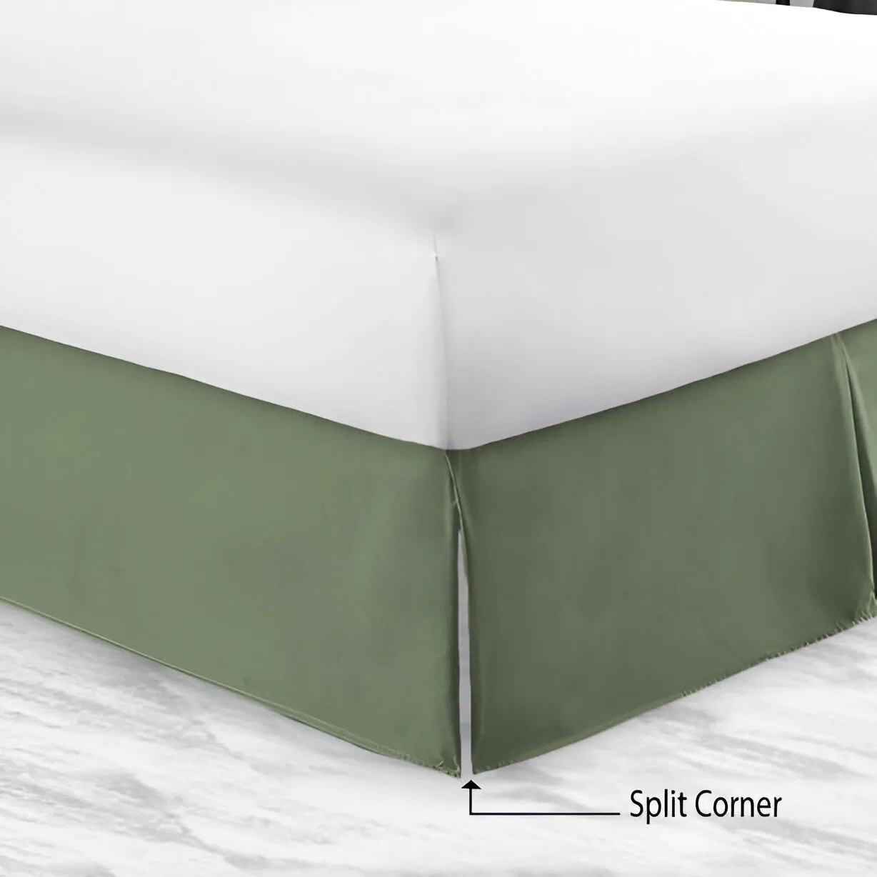 400TC Sateen Solid Cotton Tailored Bed Skirt