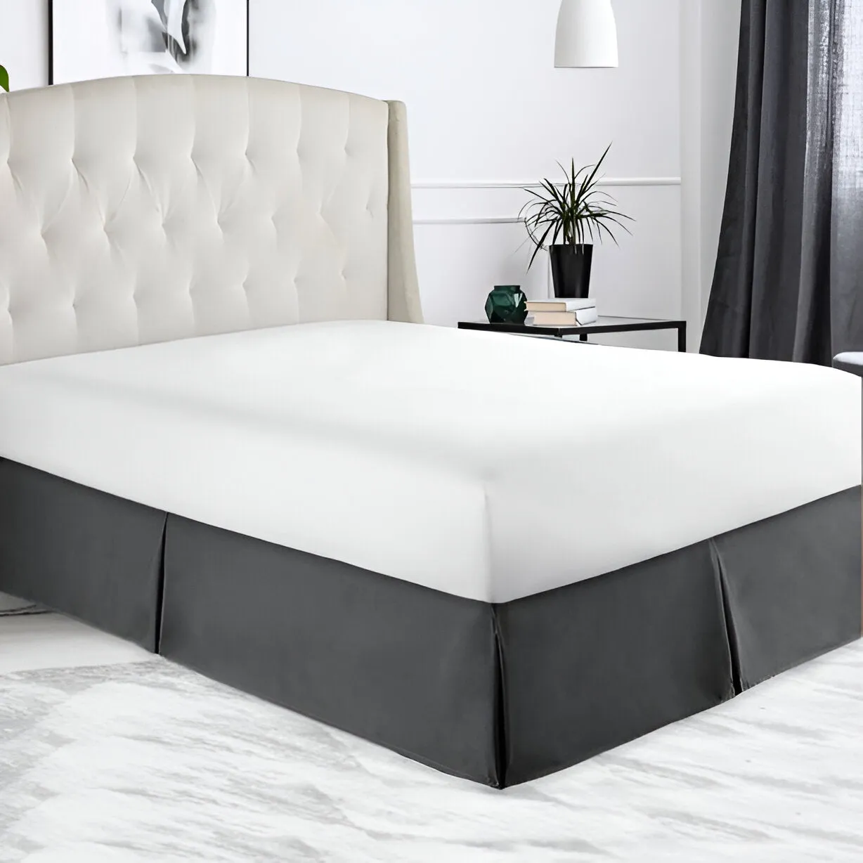400TC Sateen Solid Cotton Tailored Bed Skirt