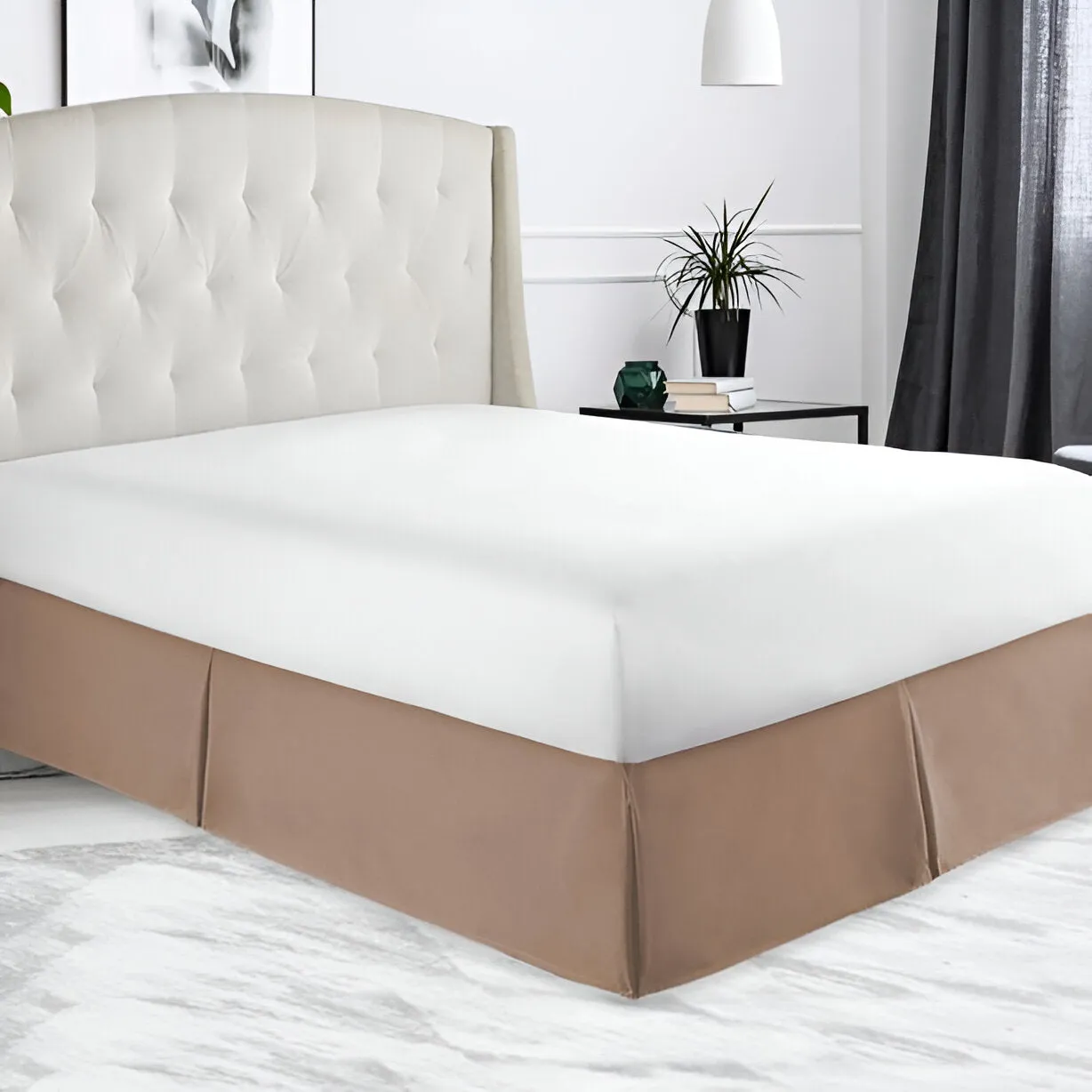 400TC Sateen Solid Cotton Tailored Bed Skirt
