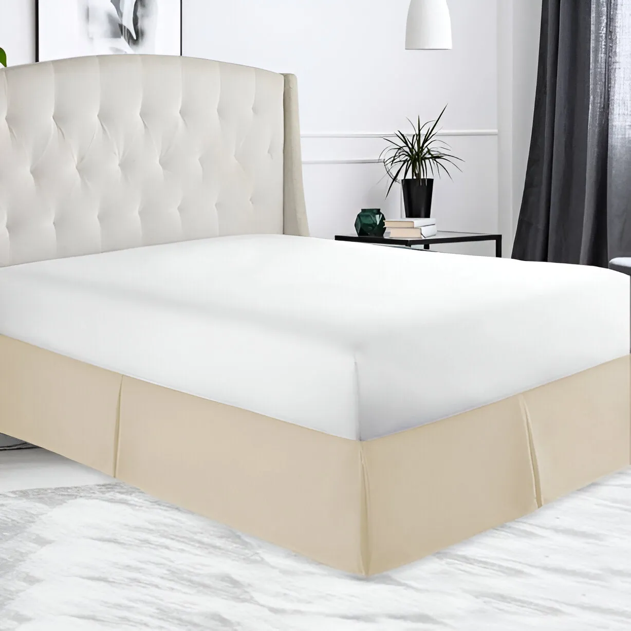 400TC Sateen Solid Cotton Tailored Bed Skirt