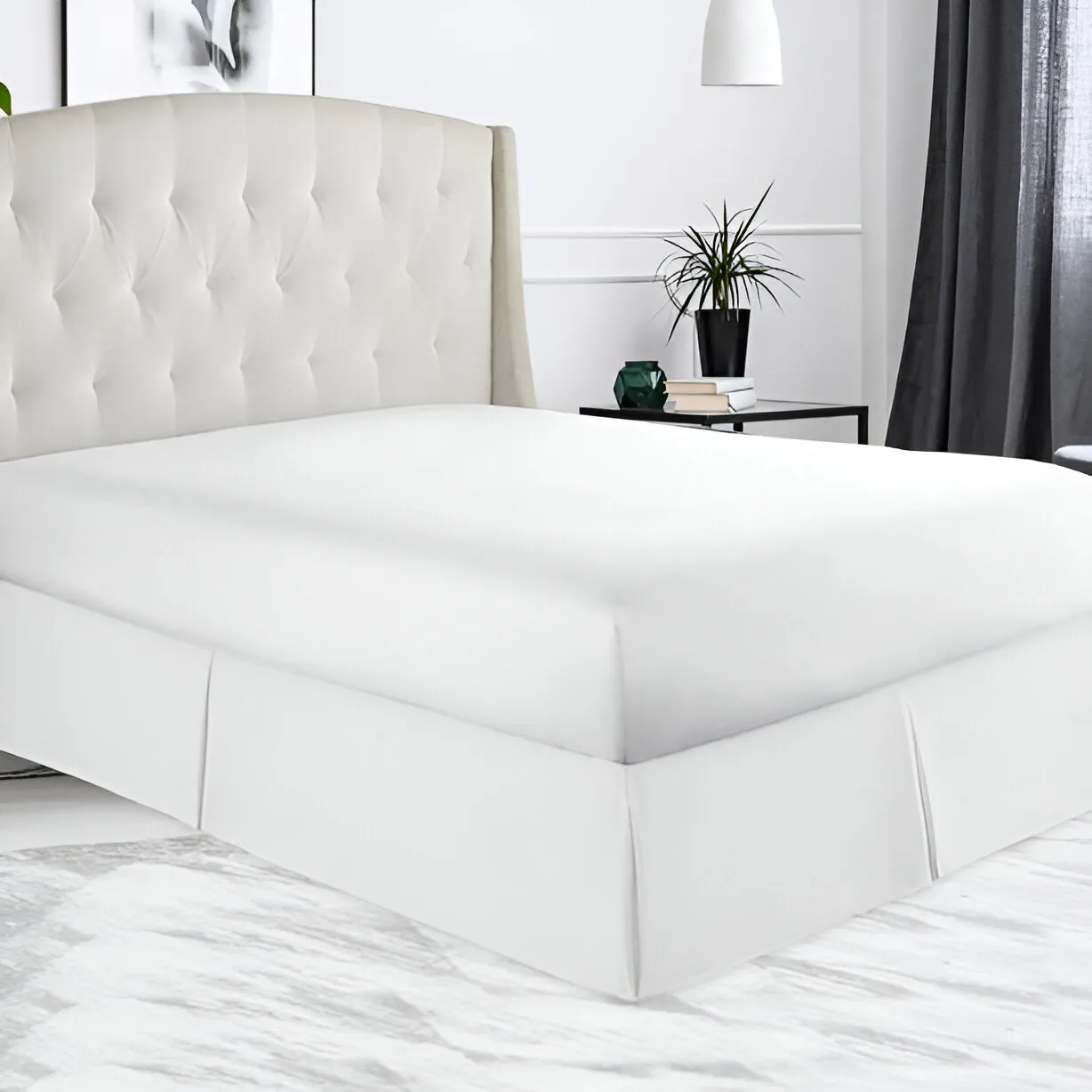 400TC Sateen Solid Cotton Tailored Bed Skirt