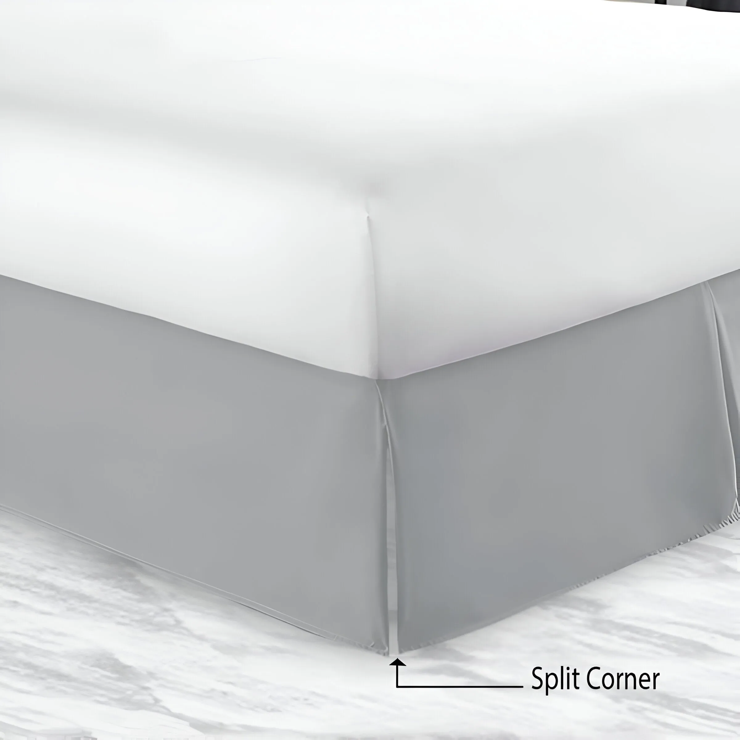 400TC Sateen Solid Cotton Tailored Bed Skirt