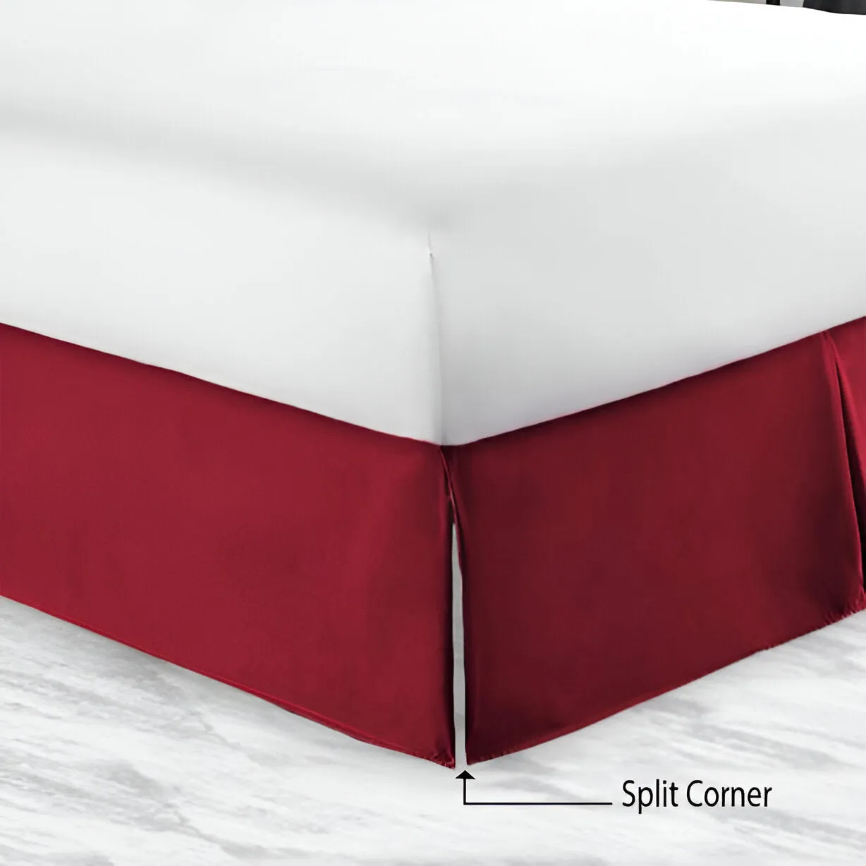 400TC Sateen Solid Cotton Tailored Bed Skirt