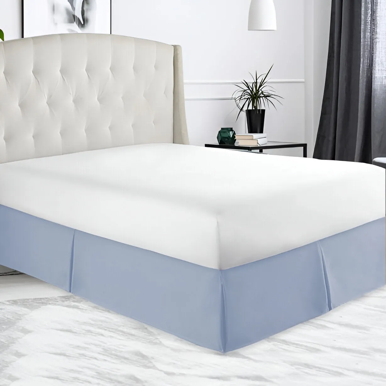 400TC Sateen Solid Cotton Tailored Bed Skirt