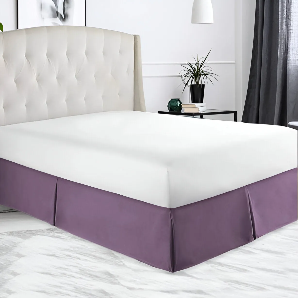 400TC Sateen Solid Cotton Tailored Bed Skirt