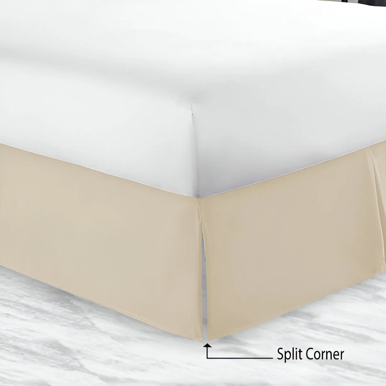 400TC Sateen Solid Cotton Tailored Bed Skirt