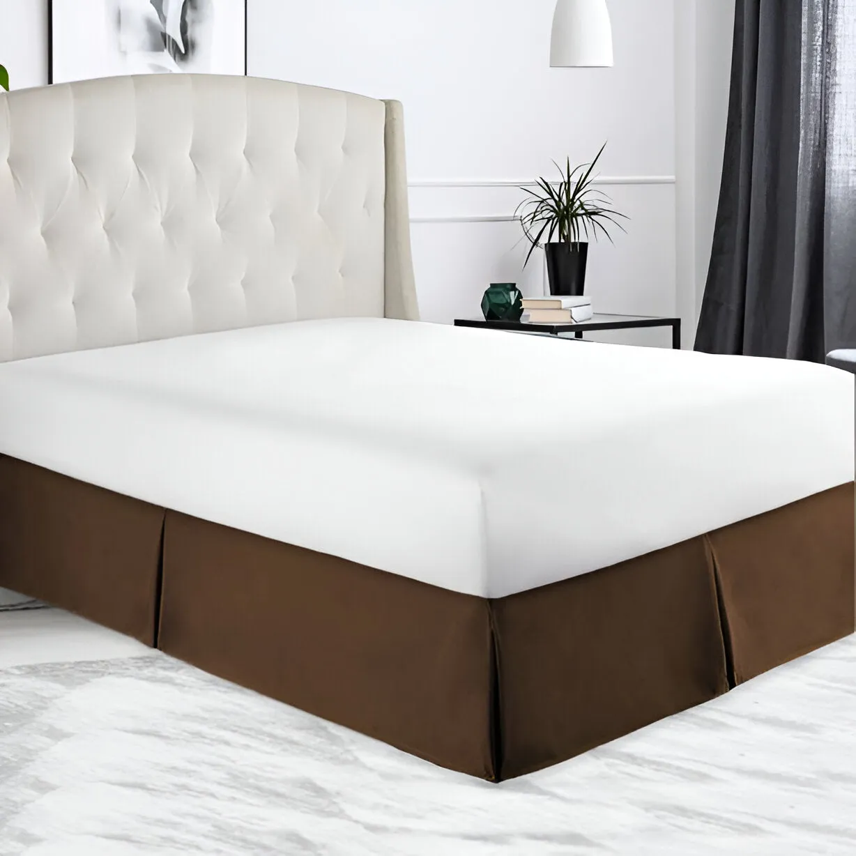 400TC Sateen Solid Cotton Tailored Bed Skirt