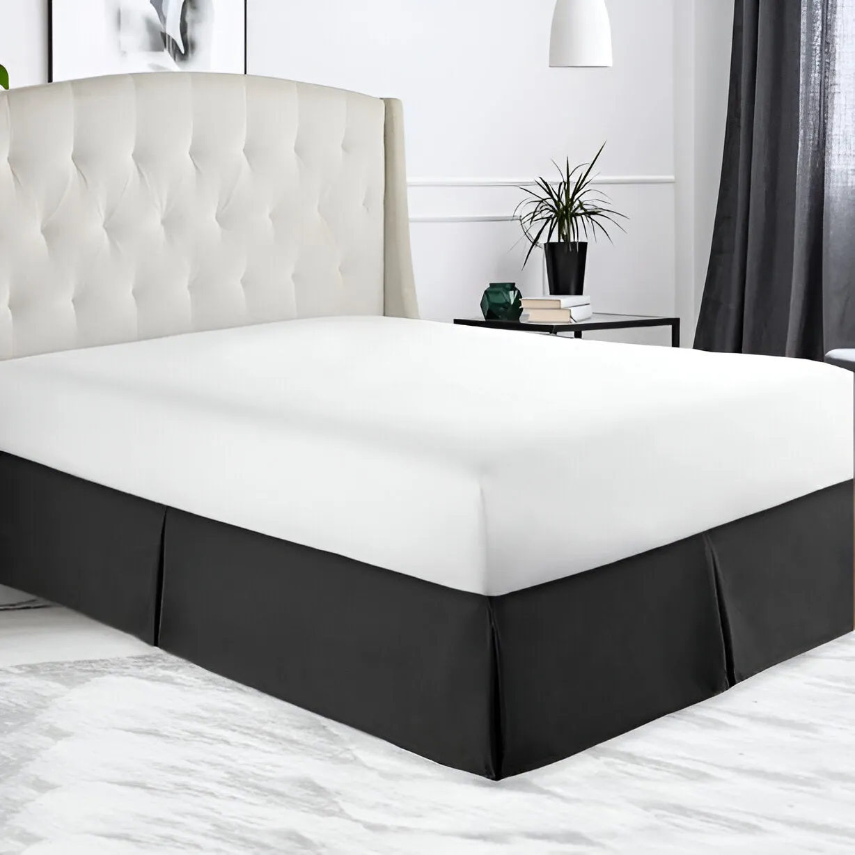 400TC Sateen Solid Cotton Tailored Bed Skirt