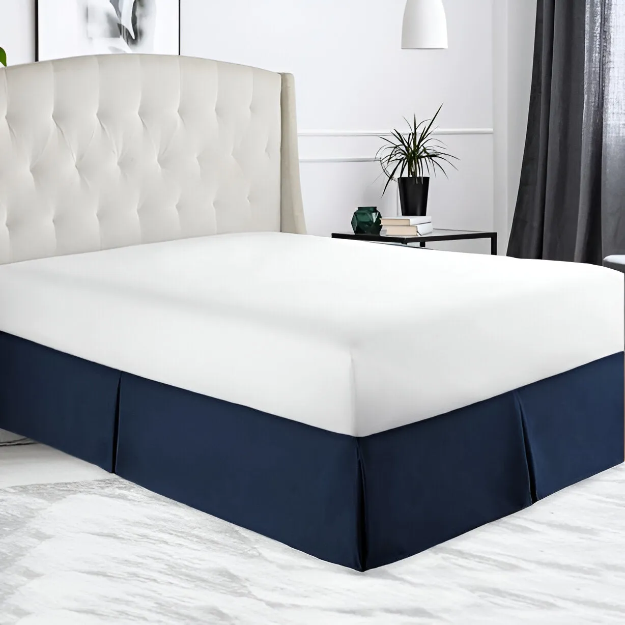400TC Sateen Solid Cotton Tailored Bed Skirt