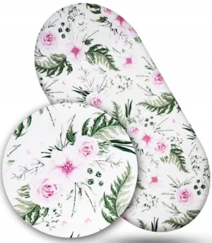 80x38cm Fitted Sheet for Baby Moses Basket Pram 100% Cotton Garden Flowers