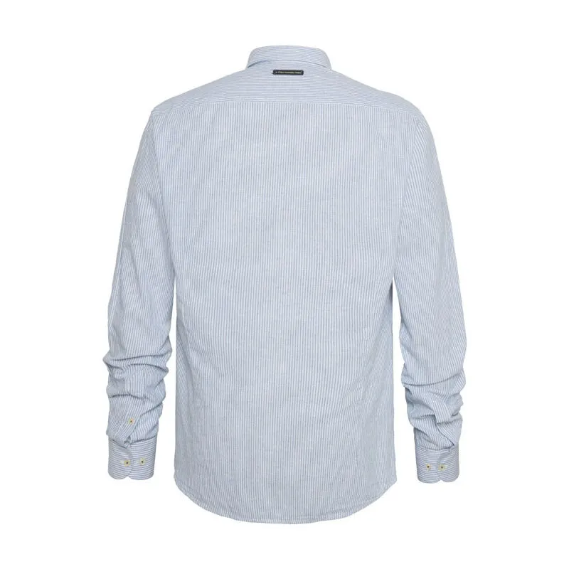 A FISH NAMED FRED Linen Stripe Shirt in Cobalt