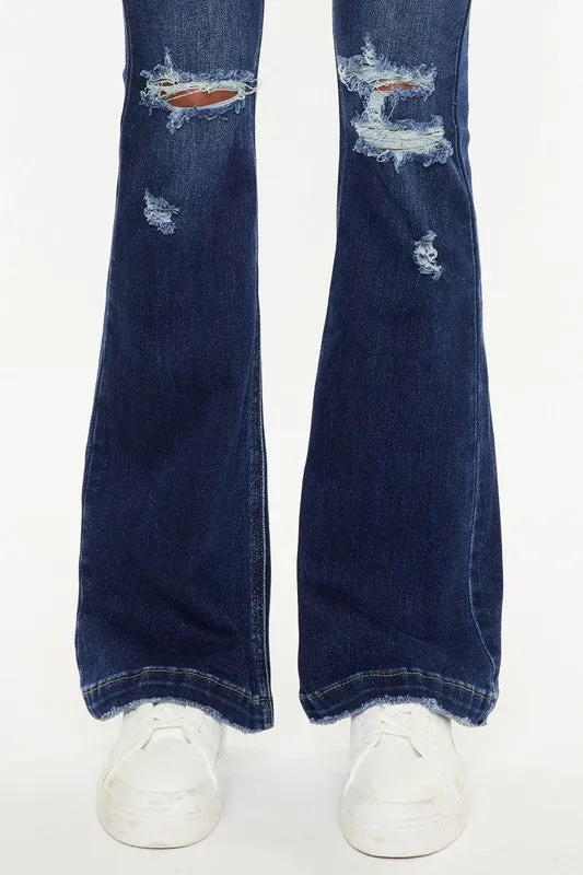 Abigail Petite Fit Button-fly Flares by Kancan