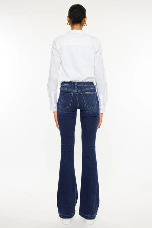 Abigail Petite Fit Button-fly Flares by Kancan
