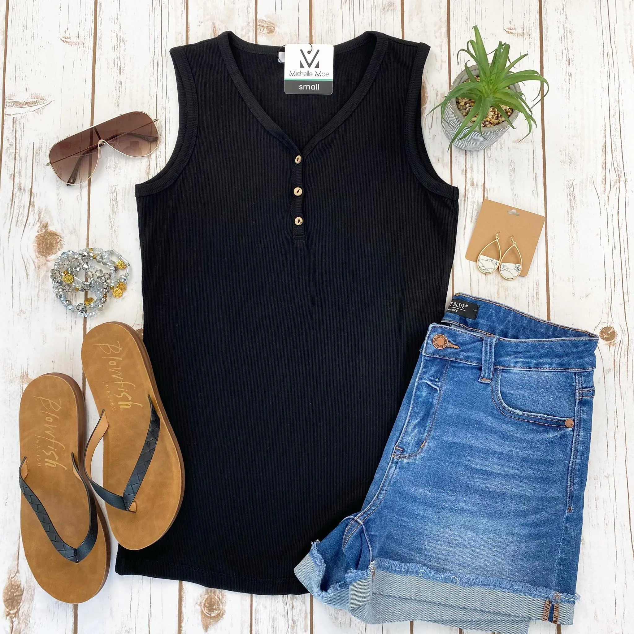 Addison Henley Tank - Black