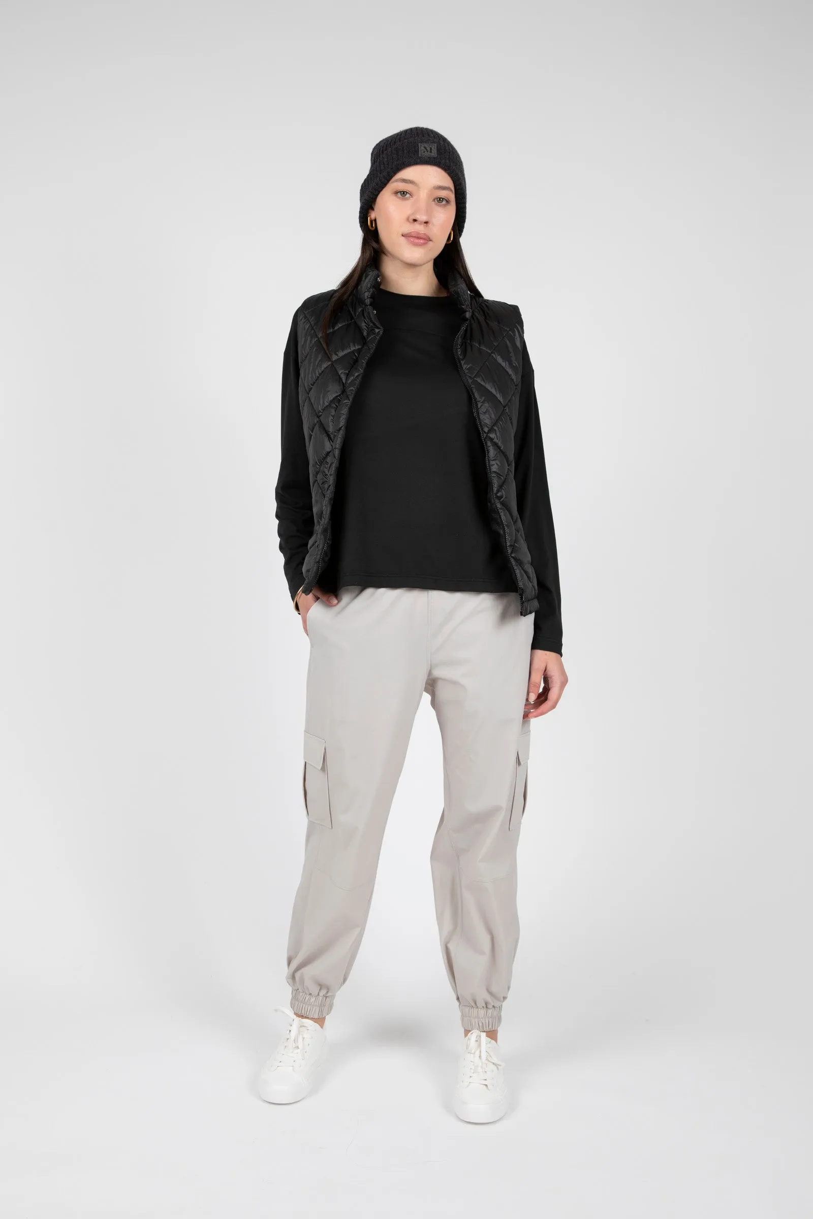 Alpine Quilted Vest - Black