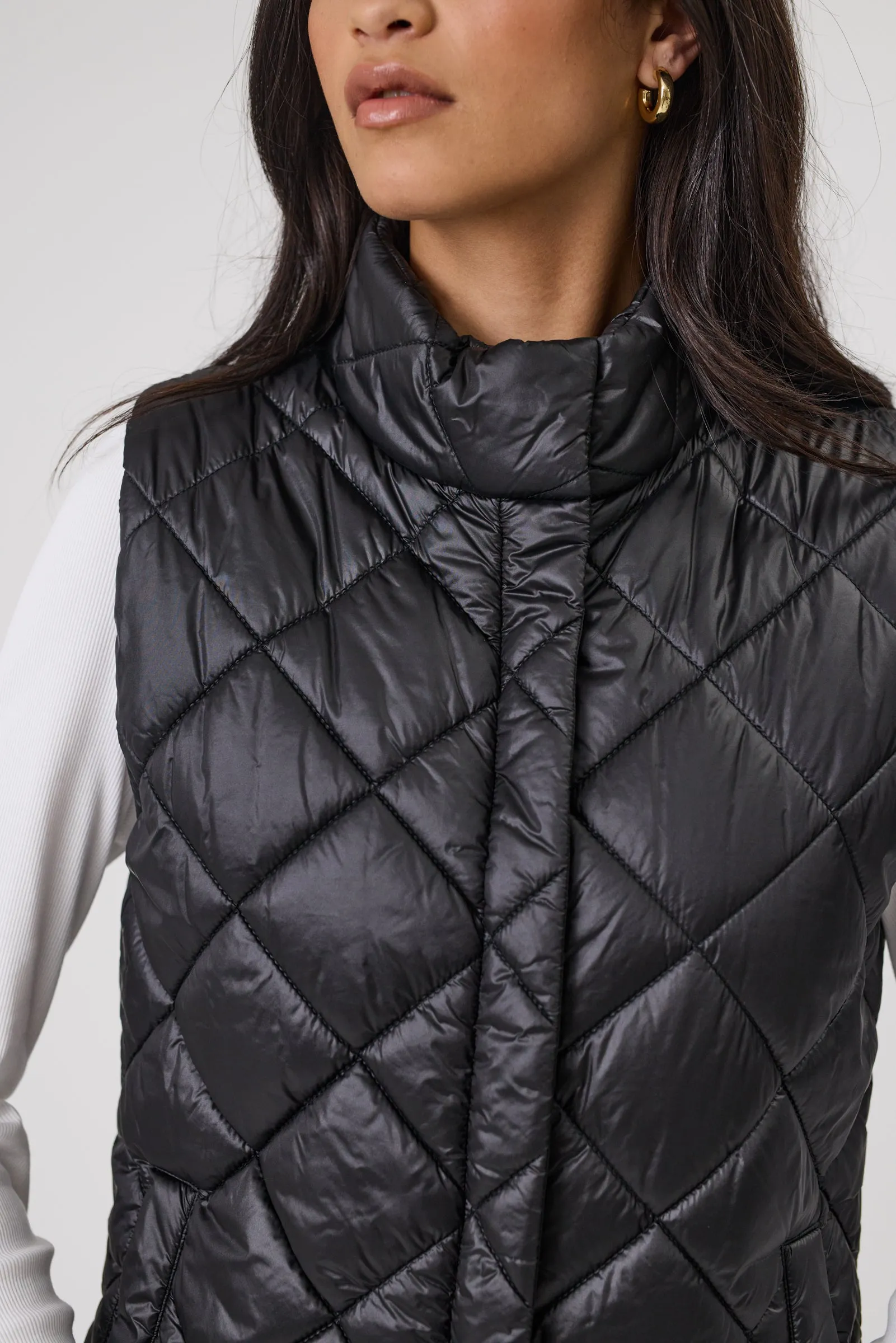 Alpine Quilted Vest - Black