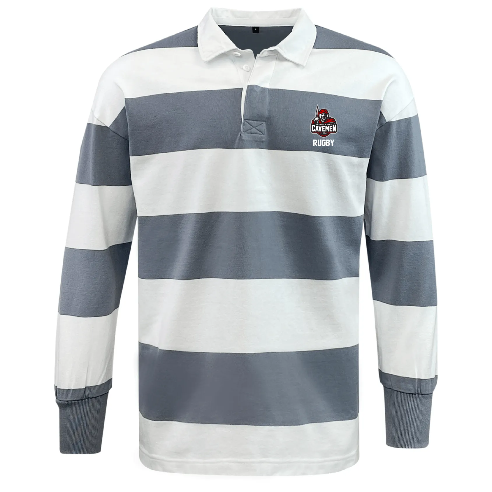 American Fork Cavemen Classic Long Sleeve Hooped Rugby Jersey