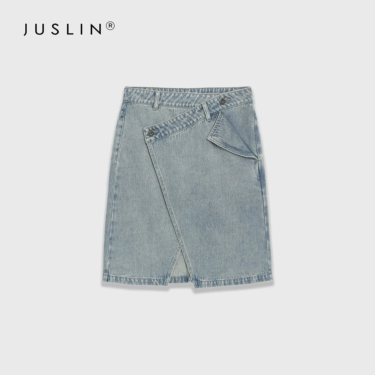 Asymmetrical Denim Skirt