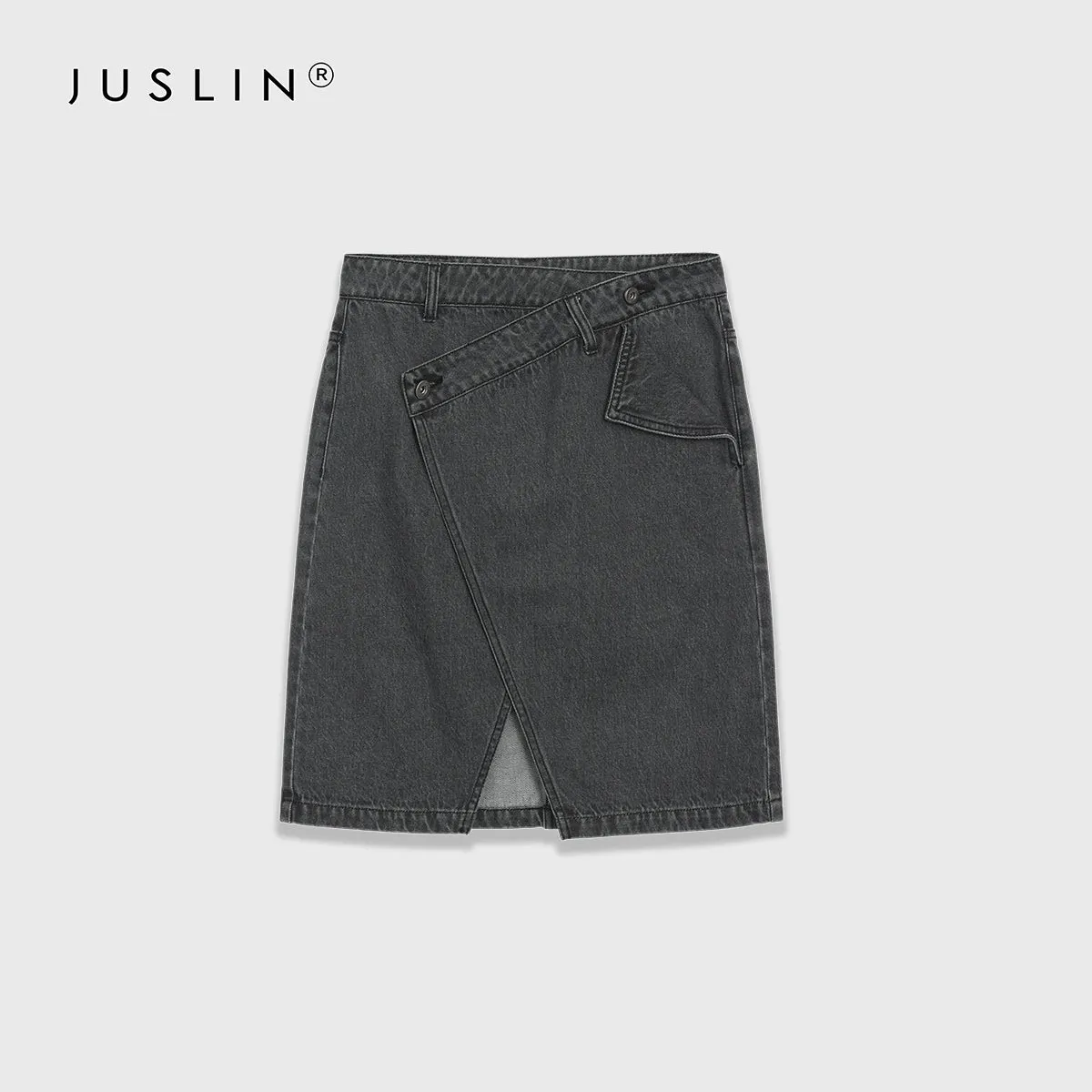Asymmetrical Denim Skirt