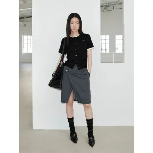 Asymmetrical Denim Skirt