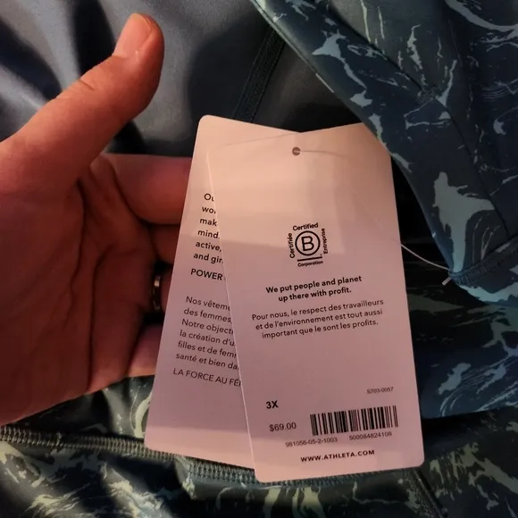 Athleta &quot; Ace&quot; Printed Tennis Skort Turquoise Size Large EUC