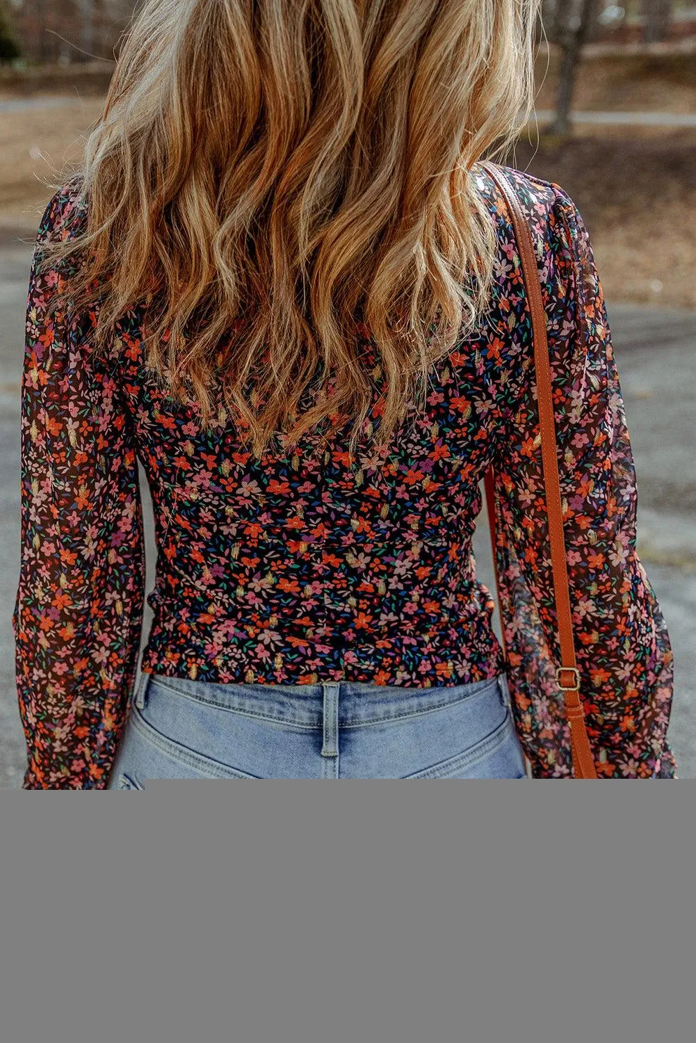Azura Exchange V Neck Bubble Sleeve Floral Blouse - 2XL