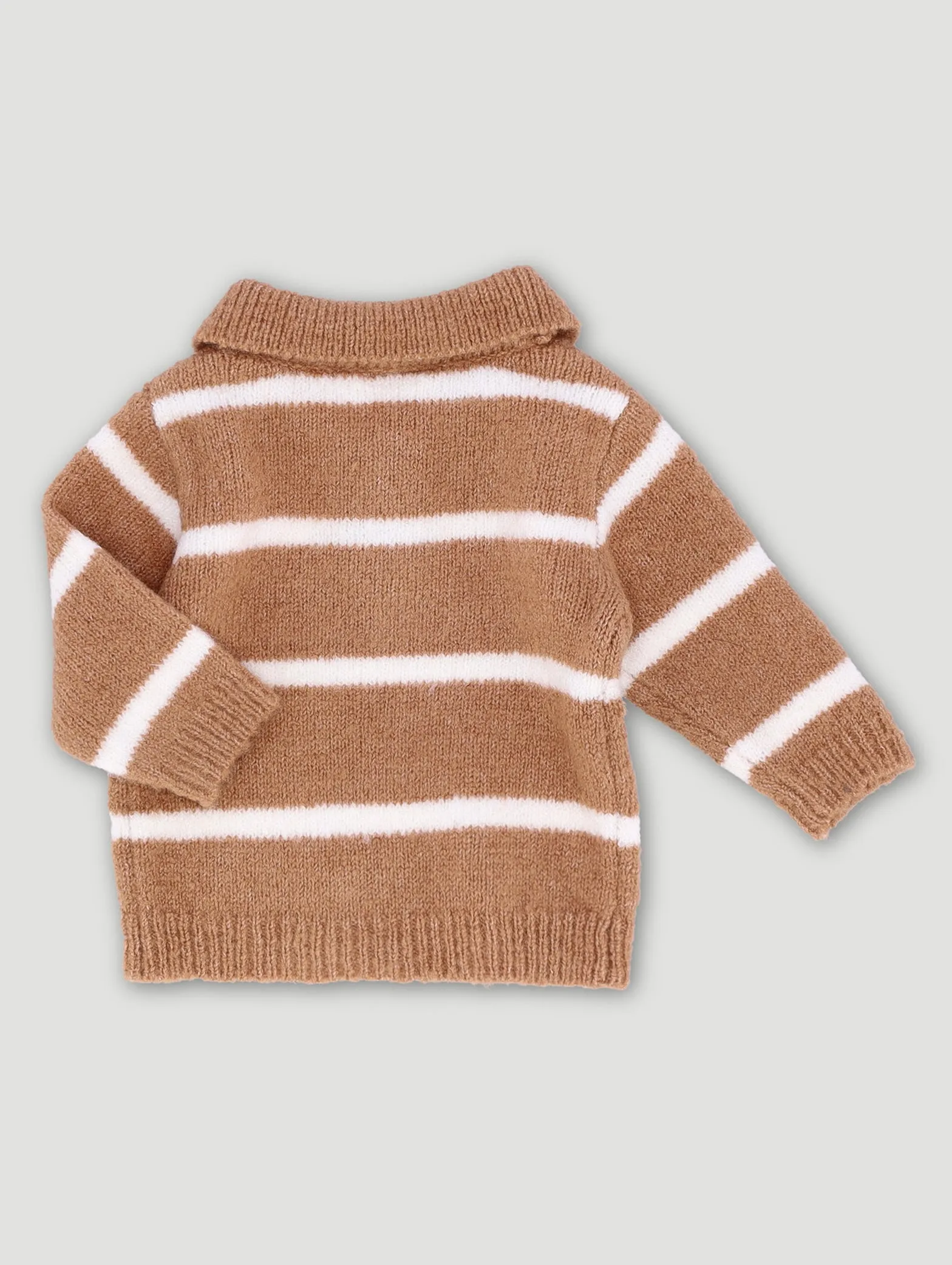 Baby Boys Knit Golfer - Light Brown