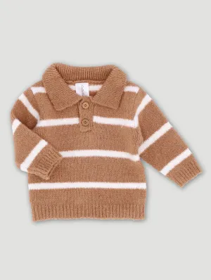 Baby Boys Knit Golfer - Light Brown