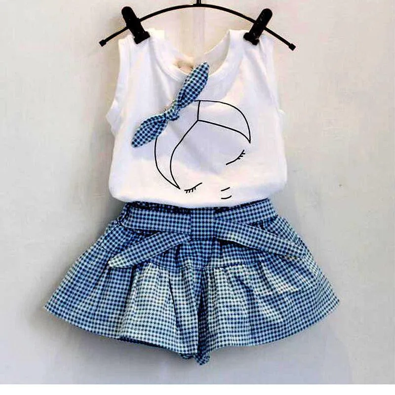 baby girl clothing sets fashion Cotton print shortsleeve T-shirt and skirts girls clothes sport suits
