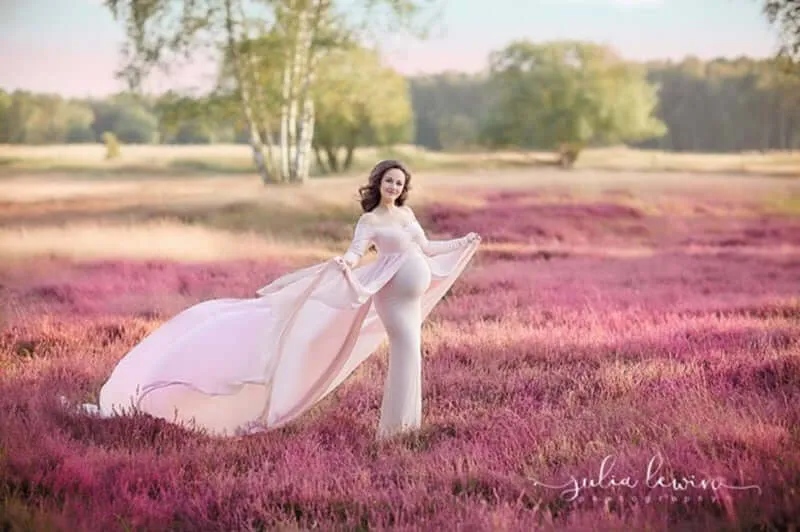 Baby Shower Dresses- Maternity Photography Cloak Fitted Pregnancy Dresses
