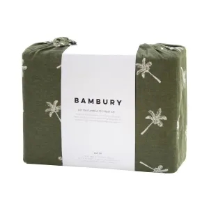 Bambury Cocos Flannelette Sheet Set - Olive