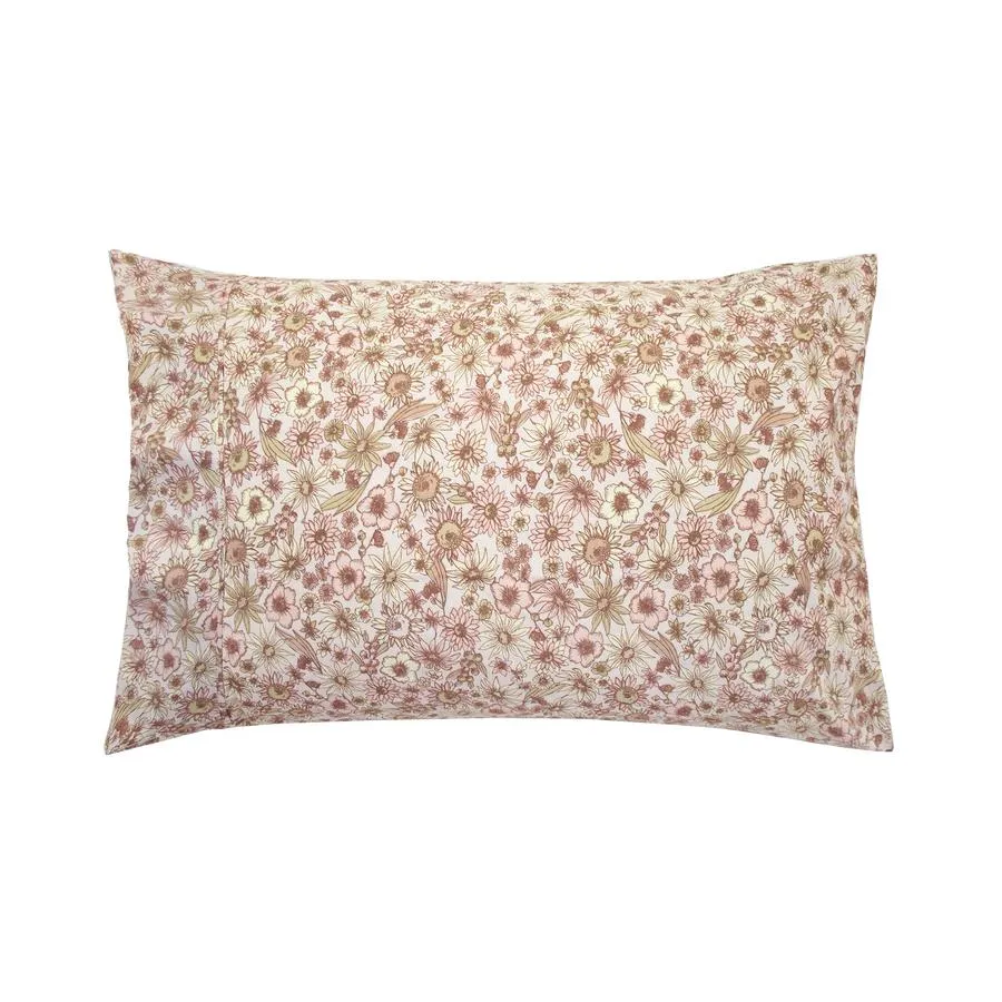 Bambury Marguerite Flannelette Sheet Set - Rosewater