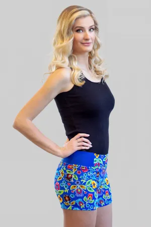 Beata Blue Folk Shorts