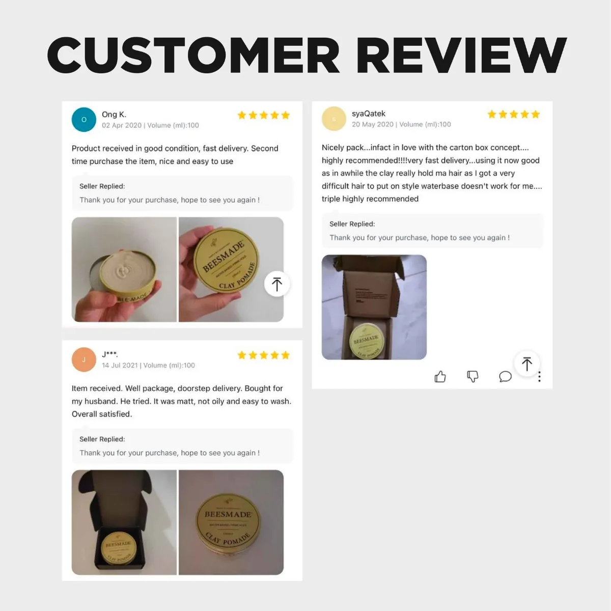 BEESMADE Clay Pomade - Most Easy Wash Hair Clay with Avocado Extract