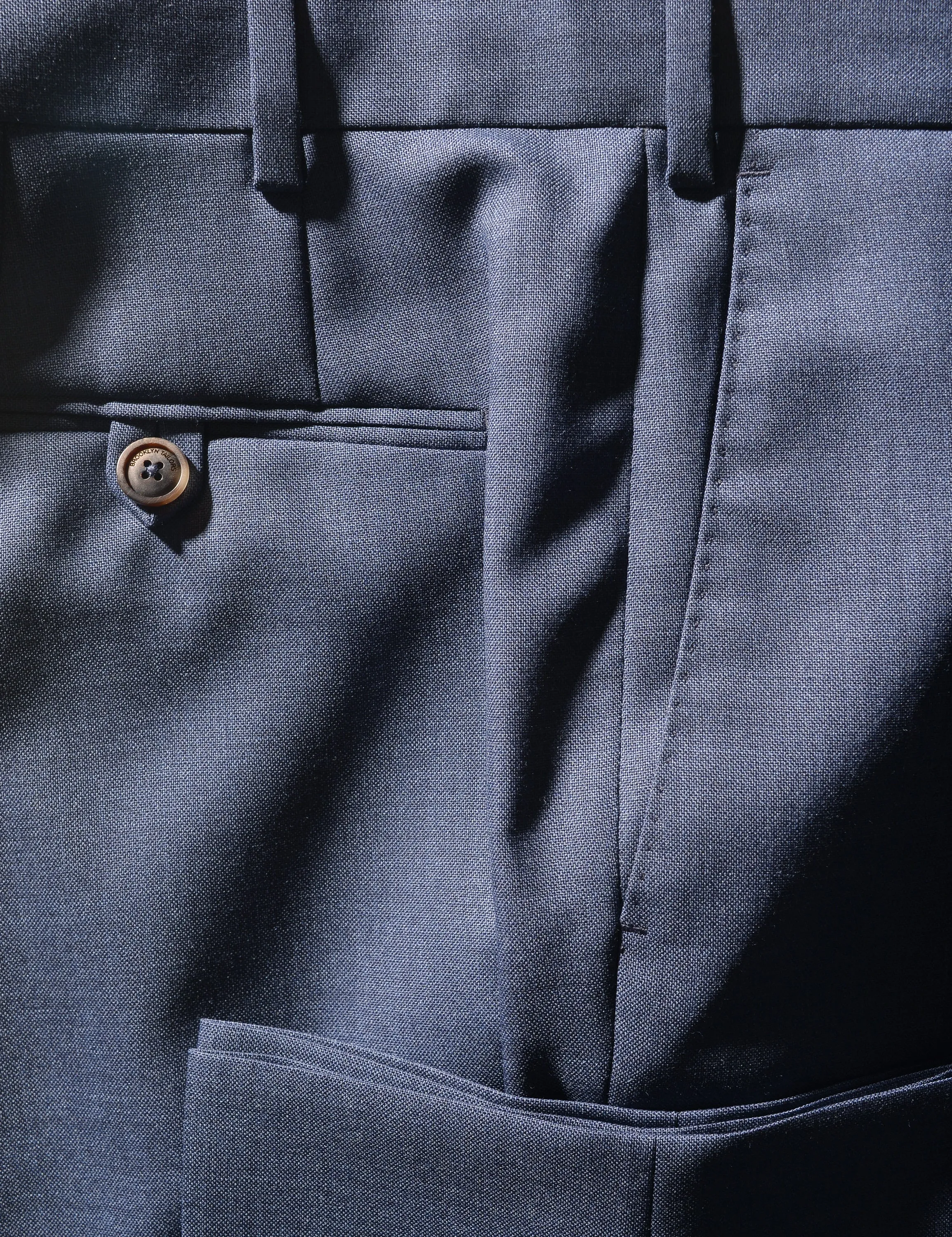 BKT50 Tailored Trousers in Rustic Tropical Wool - Montana Blue