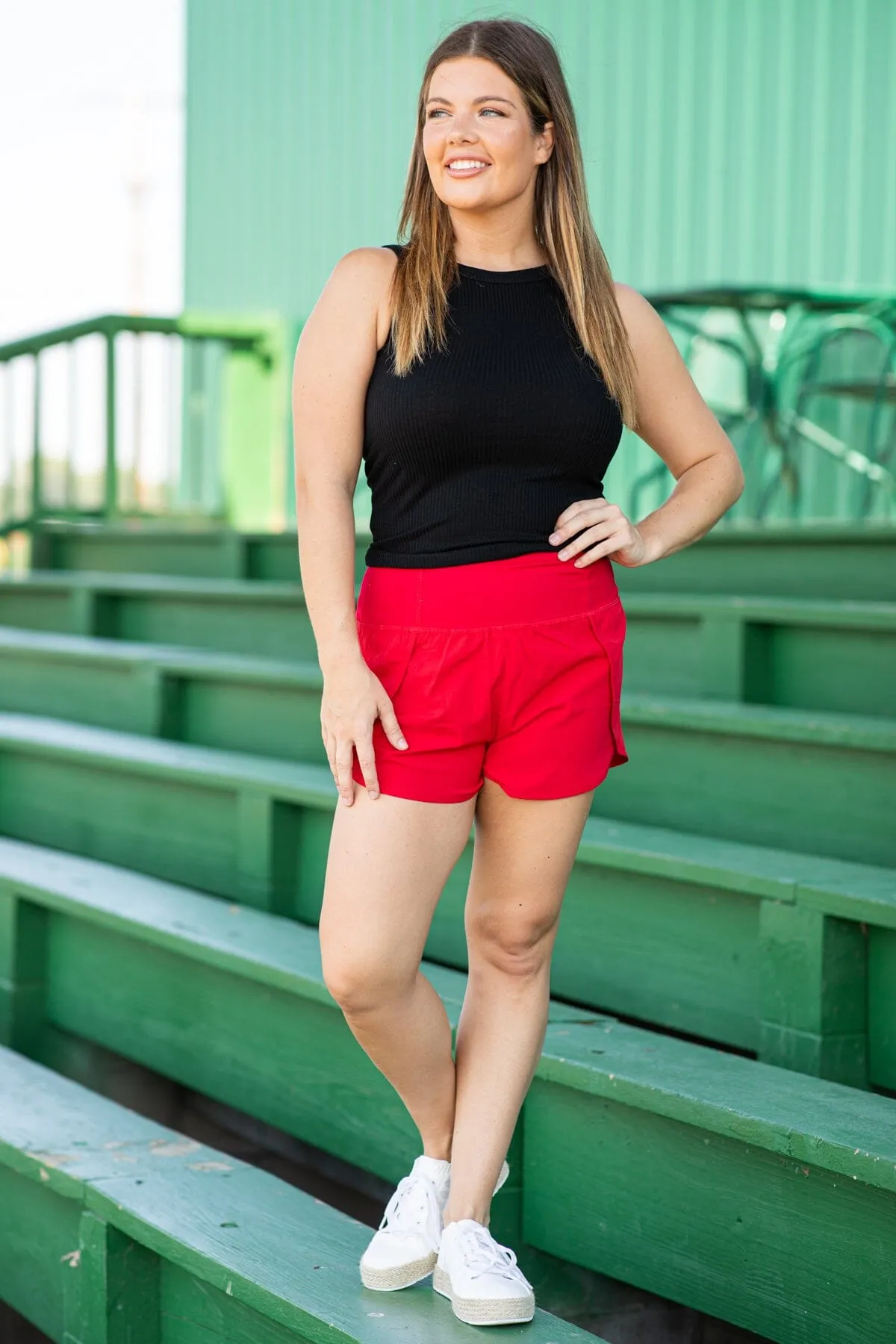 Black Ribbed Fitted Tank