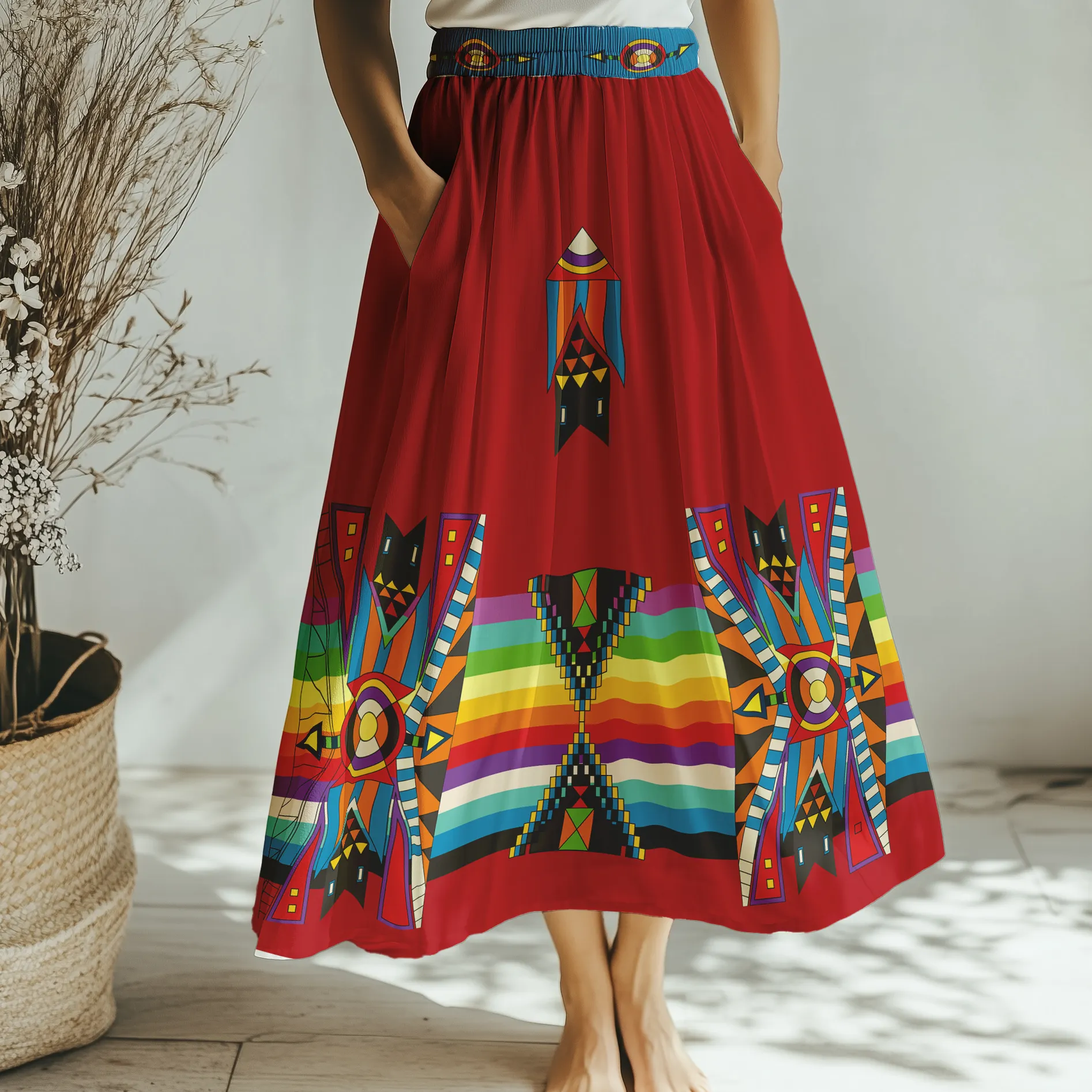 Blooming Spirit Geometric Skirt