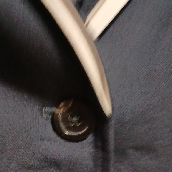 Blue Blazer with Tan Piping and Tailored Fit
